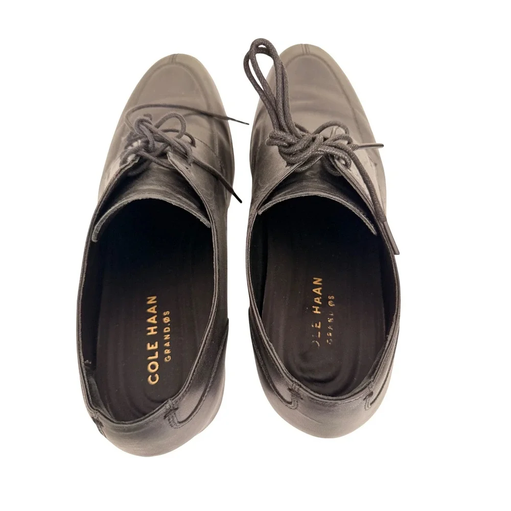 Cole Haan Grand.OS Mens Black Leather Split Toe Derby Dress Shoes C24158 Size 10